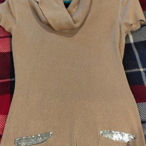 Cowl neck knit dress